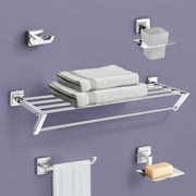 Plantex Decan 304 Grade Stainless Steel Towel Rack for Bathroom/Soap Holder/Napkin Ring/Tumbler Holder/Robe Hook/Bathroom Accessories - Chrome