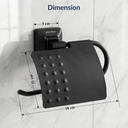 Plantex 304 Grade Stainless Steel Toilet Paper Holder for Bathroom/Toilet Roll Holder/Toilet Tissue Paper Roll Holder/Bathroom Accessories - Squaro (Black)