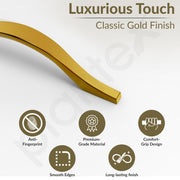 Plantex Cabinet Handle/224mm Handle for Wardrobe/Kitchen Handle/Pull-Push Handle for Home/Office - Pack of 1 (Gold)