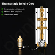 Plantex 3 Way Thermostatic Shower Diverter/Pure Brass Concealed & Exposed 3-Outlet Mixer Valve Body/Multi-Function Bathroom Diverter with Button Control - (Kubix Primium-2587)