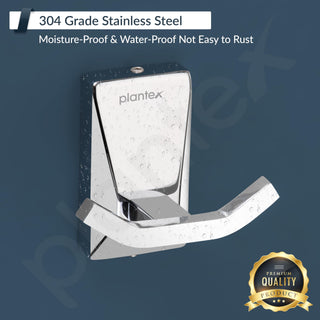 Plantex 304 Grade Stainless Steel Crystal Robe Hook/Cloth Hanger Hook/Door Hanger/Hook/Bathroom Accessories - Crystal (Chrome)