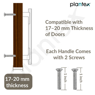 Plantex Cabinet Handle/160mm Handle for Cabinet/Door Pull-Push Handle for Home/Office/Hotel - Pack of 1 (Satin White & Chrome)