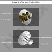 Plantex Brass Single Knob Shower Diverter with One Switch/Innovative Bathroom Mixer Valve/Cost-Effective Wall Mount Shower System Fitting - (Chrome, 8091)