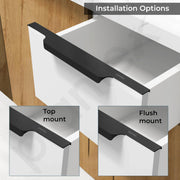 Plantex Profile Handle for Kitchen Cabinet/14 Inch Alluminium Drawer Profile Handle/Wardrobe Pull Handle for Home/Office/Hotel - Pack of 3 (Black)