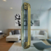 Plantex Door Lock with Handle/Door Handle for Main Door/Mortise Lock with 3 Computerized Brass keys/14 inch Pull-Push Handle/Door Hardware - Combo (Brass Antique)