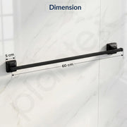 Plantex 304 Grade Stainless Steel 24 inch Towel Hanger for Bathroom/Single Towel Rod/Towel Bar/Bathroom Accessories - Squaro (Black)