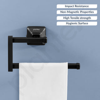 Plantex 304 Grade Stainless Steel Napkin Holder for Washbasin/Towel Hanger for Kitchen/Towel Holder/Bathroom Accessories - Squaro (Black)