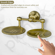 Plantex 304 Grade Stainless Steel Double Soap Holder Stand for Bathroom and Wash Basin/Bathroom Accessories - Skyllo (Antique)