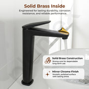 Plantex Wash Basin Mixer Tap/Hot & Cold Basin Mixer Faucet/Brass Deck Mount Pillar Spout for Bathroom Sink - Pack of 1 (4604, Black Matt)