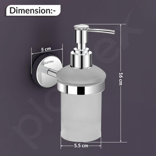 Plantex Brezza Stainless Steel Glass Liquid Soap Dispenser/Shampoo Dispenser/Handwash Dispenser/Bathroom Accessories - Chrome