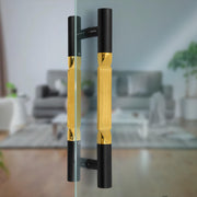 Plantex Door Handle/15 Inch Main Door Handle/Handle for Wooden Door/Pull-Push Door Handle/Door Accessories (Pack of 1, Black, Gold) 3 Years Warranty