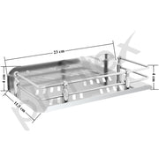 Plantex Wall Mounted Shelf for Bathroom/Stainless Steel Bathroom Shelf for Wall with Railings/Bathroom Accessories (9 inches, Chrome)