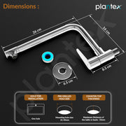 Plantex Pure Brass Sink Tap for Kitchen with Wall Flange & Teflon Tape/Wall Mount Kitchen Sink Faucet (DOL-4301, Chrome)