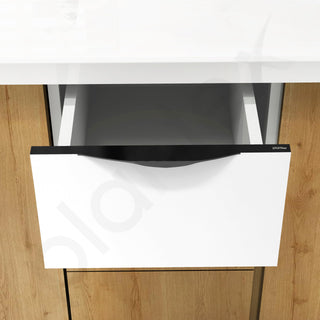 Plantex Profile Handle for Kitchen Cabinet/14 Inch Alluminium Drawer Profile Handle/Wardrobe Pull Handle for Home/Office/Hotel - Pack of 2 (Black)