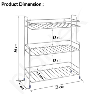 Plantex Self Adhesive Stainless Steel Bathroom Shelf/Multipurpose Organizer/Kitchen Rack and Shelf/Bathroom Stand (Chrome-Silver)