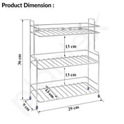 Plantex Self Adhesive Stainless Steel Bathroom Shelf/Multipurpose Organizer/Kitchen Rack and Shelf/Bathroom Stand (Chrome-Silver)