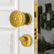 Plantex Heavy Duty Door Lock/Main Door Mortise Lock Handle/Handle Set for Home/Office/Door Accessories (Gold)