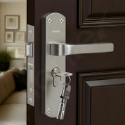 Plantex Mortise Door Lock for Home/6-Lever Lock Mechanism with 3 Years of Warranty/Door Handle Lock with 3 Keys, Brass Lockbody & Cylinder - (8132-Matt)