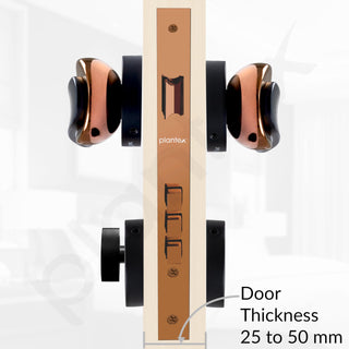 Plantex Door Lock for Home/Main Door Lock Set with 3 Computerized Key/Mortise Lock for Door with Brass Lock Body & Cylinder (SM037, Rose Gold & Black)