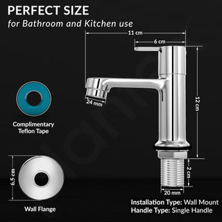 Plantex Pure Brass Pillar Tap for wash Basin with Water Saving Aerator/Wash Basin Tap/Taps for Basin- 7 Year Warranty by Plantex-(FLO-803-Chrome)