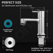 Plantex Pure Brass Pillar Tap for wash Basin with Water Saving Aerator/Wash Basin Tap/Taps for Basin- 7 Year Warranty by Plantex-(FLO-803-Chrome)