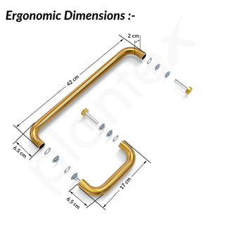 Plantex Shower Door Handle/Stainless Steel Towel Bar Combination/Towel Holder for Glass Shower Door and Bath Door Pull Handle - Pack of 1 (PVD Gold)
