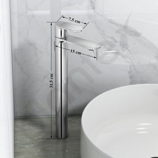 Plantex Pure Brass Tap for Wash Basin with Water Saving Nozzle/High Neck Pillar Cocke for Basin/Sink Tap for Wash Basin with Teflon Tape-7 Year Warranty (ORN-204-Chrome)