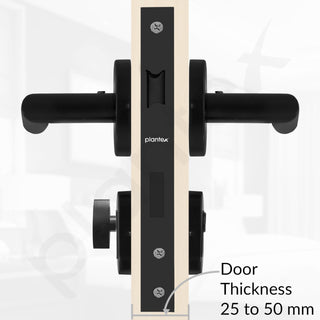 Plantex Main Door Lock/Mortise Lock for Door/Robust Door Handle for Home with Lock Body & Cylinder - (Square, DTM-640-Black)