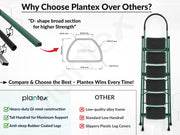Plantex Hercules Pro 6-Step Foldable Ladder for Home with 150 kg Load Capacity/Heavy-Duty GI Steel Ladder/Anti-Slip Wide Step/Strong, Stable & Multi-Purpose (Green)