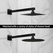 Plantex 18-Inch Square Shower Arm for Overhead Shower/Stainless Steel Shower Pipe/Wall Mount Bathroom Fitting with Â½-Inch Thread - Pack of 1 (Black)