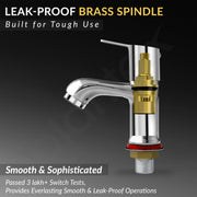 Plantex Pillar Tap for Bathroom with Water Saving Aerator and Brass Spindle/Wash Basin Tap with Teflon Tape/Single Lever Water Tap - (Rio-Chrome)
