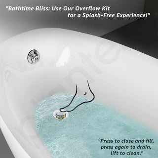 Plantex Pure Brass Bathtub Overflow with Chain Plug and Waste Coupling/Overflow Set/Durable and Stylish Design for Efficient Drainage and Easy Installation - (Chrome)