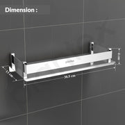 Plantex Stainless Steel Bathroom Shelf Rack / Bathroom Organizer / Wall Shelf for Bathroom Accessories Set / Kitchen Stand / Kitchen Shelves & Racks - Chrome (12x5 Inch)