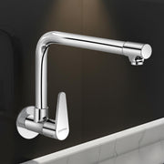 Plantex Pure Brass Sink Tap for Kitchen with Wall Flange & Teflon Tape/Wall Mount Kitchen Sink Faucet (DOL-4301, Chrome)