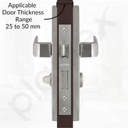 Plantex Stainless Steel Door Lock Bathroom Door Lock/Mortise 8inch Keyless Plate Handle Set for Home/Bathroom/Store Room/Balcony/Office - Pack of 1 (DTM-661, Matt)