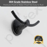 Plantex 304 Grade Stainless Steel Robe Hook for Hanging Clothes/Towel Hanger/Hooks for Bathroom/Living Room/Bathroom Accessories - Oreva (Black)