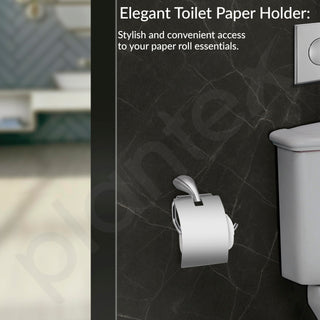 Plantex Smero Pure Brass Toilet Paper Holder/Tissue Paper Stand for Washroom/Bathroom - Craft (Chrome)
