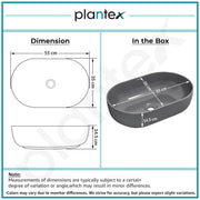 Plantex Wash Basin for Bathroom/Tabletop Designer Ceramic Basin/Countertop Wash Basin for Home/Office (Metalic grey - 22 x 14 x 6 Inch)
