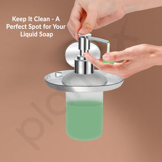 Plantex J4 Stainless Steel Liquid Soap Dispenser/Shampoo Dispenser for Wash Basin/Hand Wash Dispenser Wall Mounted/Bathroom Accessories (Chrome Finish) Onix