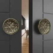 Plantex Heavy Duty Aluminum 5-inch Round Shape Door Handle for Main Door and Pull-Push Handle for Wooden and Glass Door for Home/Hotel/Office - Pack of 1(Brass Antique)