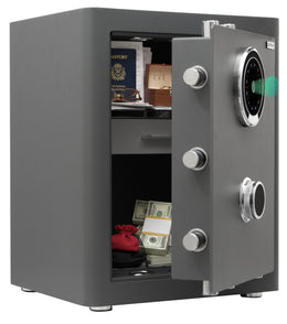 Plantex Safe Locker for Home/32 litre Anti-Burglary Safety Locker Box with Biometric Fingerprint/Touchscreen & Emergency Key/Tijori with External Power Backup/2 Years Warranty By Plantex (Grey)