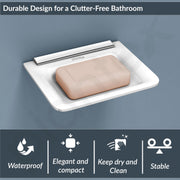Plantex Acrylic Bathroom Soap Holder/Soap Dish/Wall Mounted Soap Holder/Bathroom Accessories - White