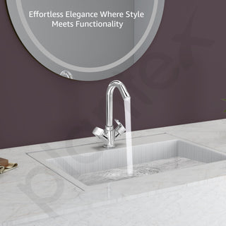 Plantex Basin Mixer Tap for Bathroom/Tap for Wash Basin with Water Saving Aerator/Pillar Tap - (CRM-1280-Chrome)