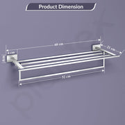 Plantex 304 Grade Stainless Steel 24 Inches Large Towel Rack for Bathroom/Towel Holder/Towel Stand for Bathroom Accessories - Benz (Chrome)