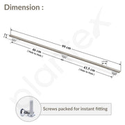 Plantex Aluminium Cabinet Handle/900mm Wardrobe Handle for Home/Cupboard Door Pull-Push Handles for Office - Pack of 2 (DTC-5580, Satin White & Chrome)