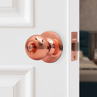 Plantex Stainless Steel Bathroom Door Lock/Keyless Cylindrical Lock For Bathroom/Balcony/Tubular Door Knob/Handle - Pack Of 1 (Rose Gold)