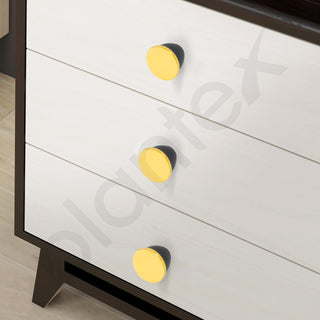 Plantex Knobs for Drawer/Drawer Knobs/Knobs for Cabinets/Pull-Push Knobs for Kitchen/Bedroom Drawer - Pack of 4 (Gold & Black)