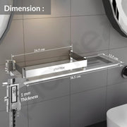 Plantex Stainless Steel Shelf for Bathroom/2in1 Multipurpose Bathroom Shelf with Soap Dish/Holder/Bathroom Organiser (15x5 Inches) â€“ Pack of 2