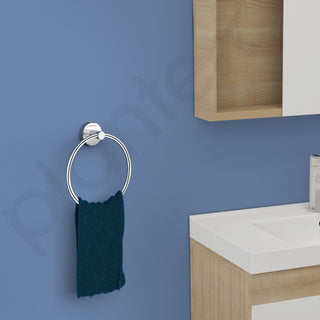 Plantex Stainless Steel Napkin Ring for Wash Basin/Towel Holder for Bathroom/Towel Hanger/Bathroom Accessories (Chrome/Round) - Pack of 3