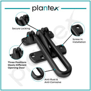 Plantex Heavy Duty Swing Bar Lock/Door Safety Guard with High Security Auxiliary Lock for Home/Office/Hotel - Pack of 4 (SH-42, Z-Black Finish)